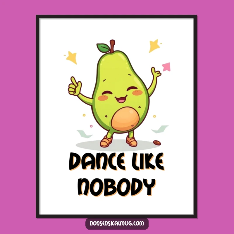 Funny Winking Avocado Breakdance Poster: Cool Avocado Art Print