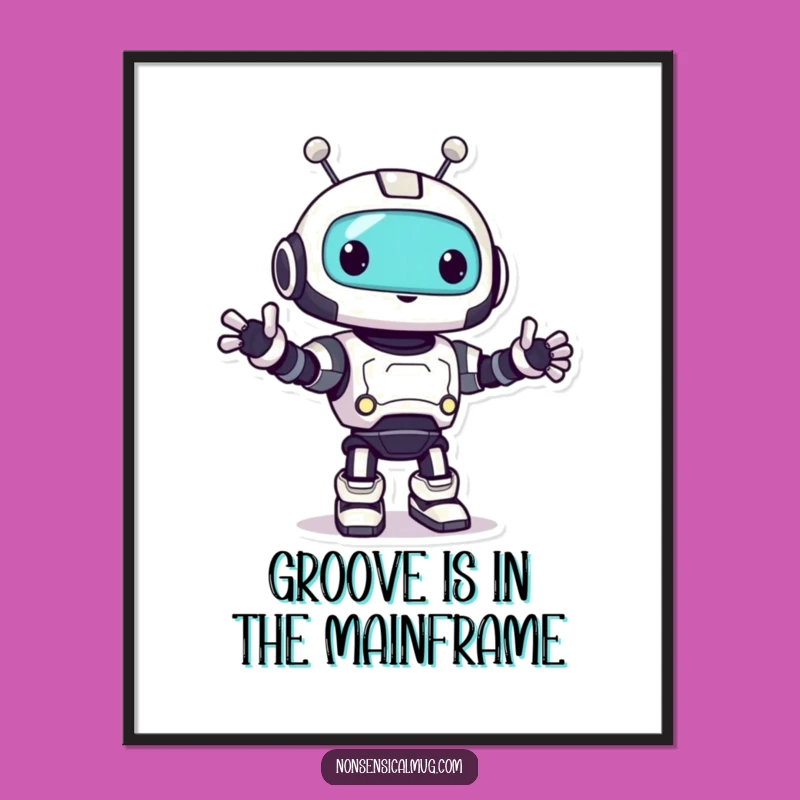 Funny Robot Bop Poster A Cheerful Wall Art Gift