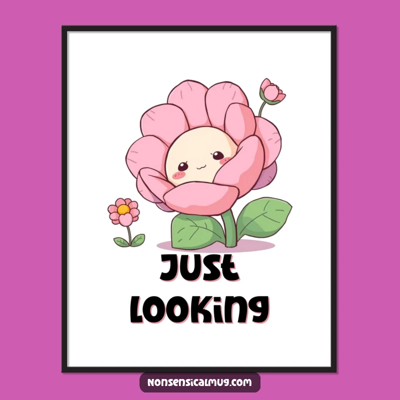 Funny Blob Peeking Poster: Whimsical Wall Art, a Joyful and Funny Gift