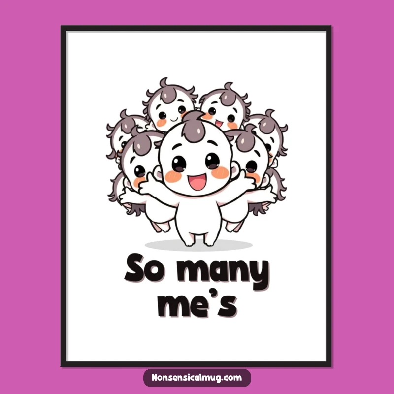 Funny Character Multiplier Poster: Happy Copies Art, Hilarious Decor Gift