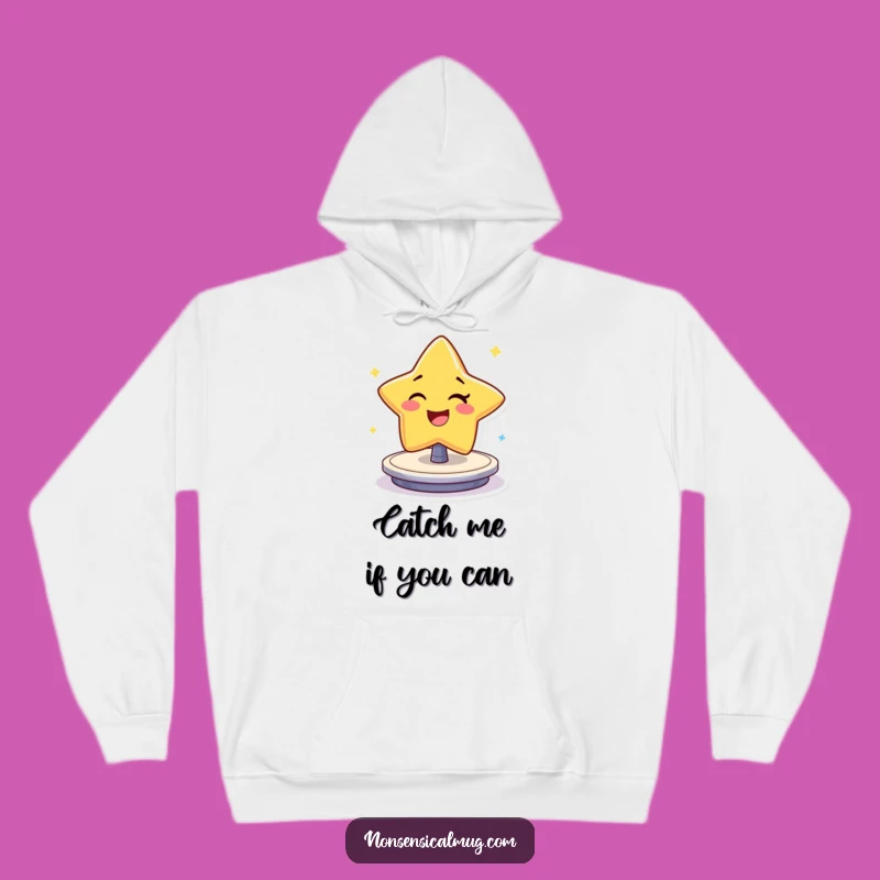 Funny Winking Star Hoodie: Cozy & Cheerful Character Spinning Gift Idea