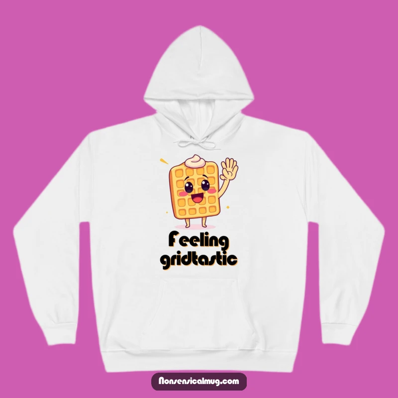 Funny Waffle High Five Hoodie: Cozy Up with Breakfast Joy