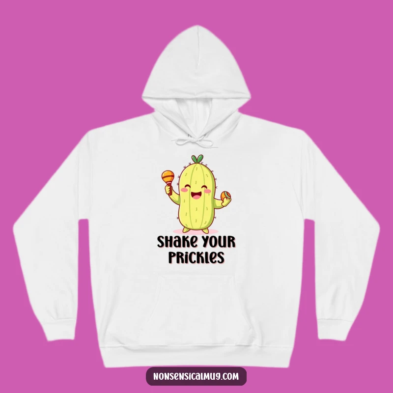 Funny Cactus Hoodie: Dancing Character with Maracas for Cozy Gift