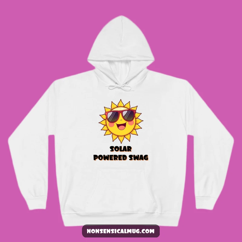 Funny Sun Hoodie: Beaming Character with Sunglasses for Cozy Gift