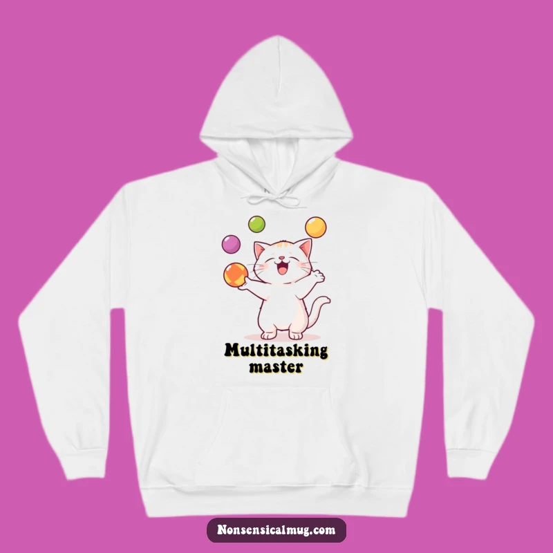 Funny Kawaii Cat Hoodie: Stay Cozy with Talented Paws and Juggling Fun