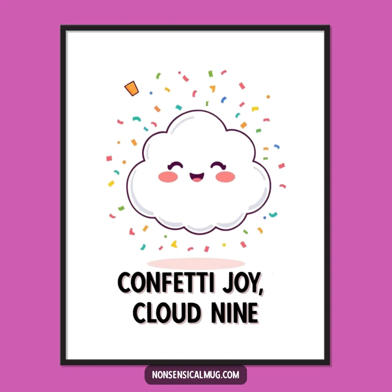 Free Printable Wall Art: Happy Cloud Confetti Shower Downloadable Decor