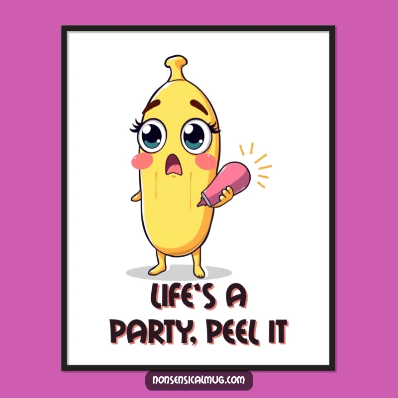 Free Printable Banana Wall Art: Surprised Popper for a Fruity Decor Burst