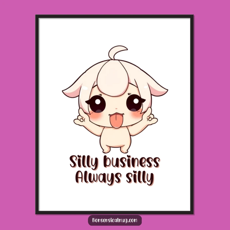 Free Printable Funny Wall Art: Witty Character Tongue Out Digital Download Decor