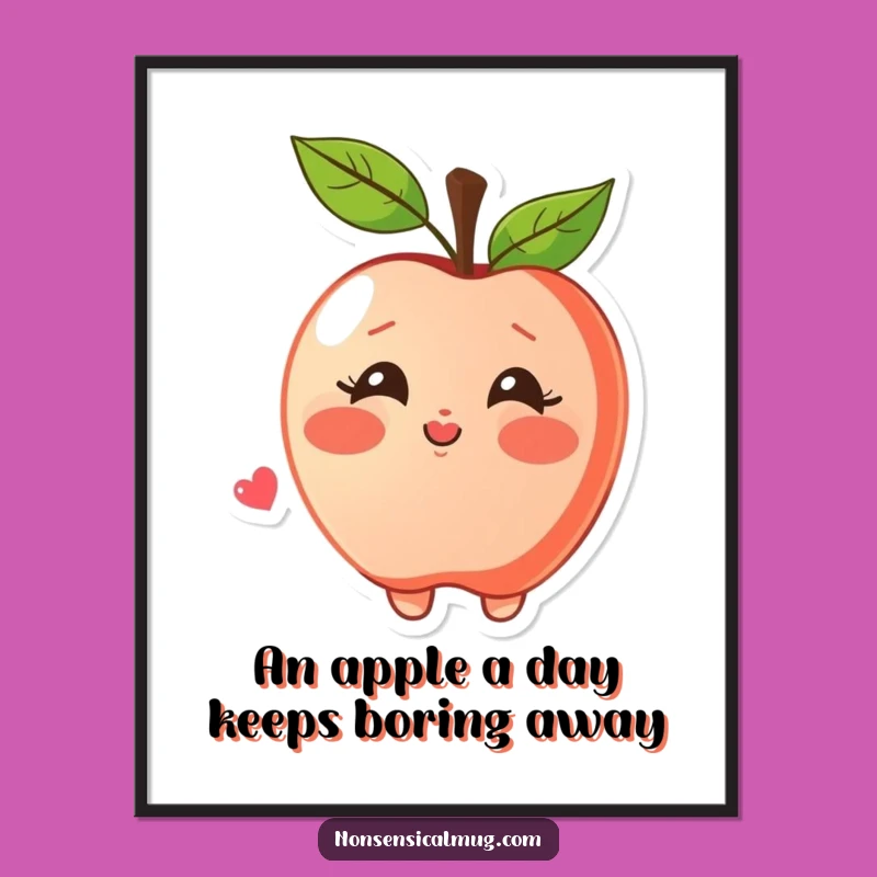Funny Free Printable Apple Art: Kiss Blowing Sweet Downloadable Decor