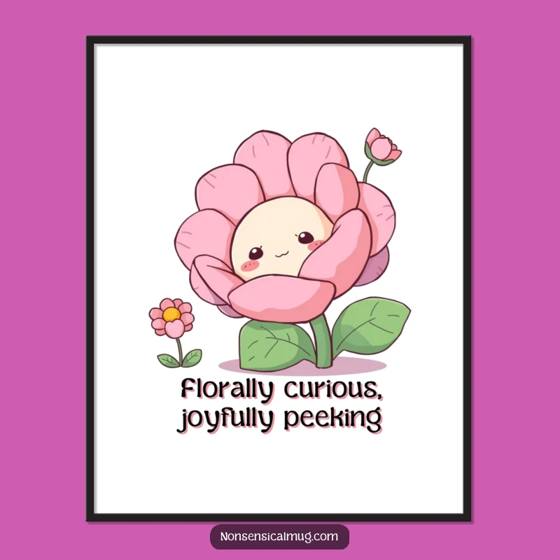 Funny Free Printable Wall Art: Blob Flower Art, Downloadable Decor