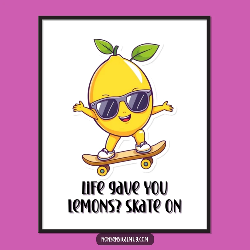 Skater Lemon Free Printable Wall Art, Cool Downloadable Decor for Any Room