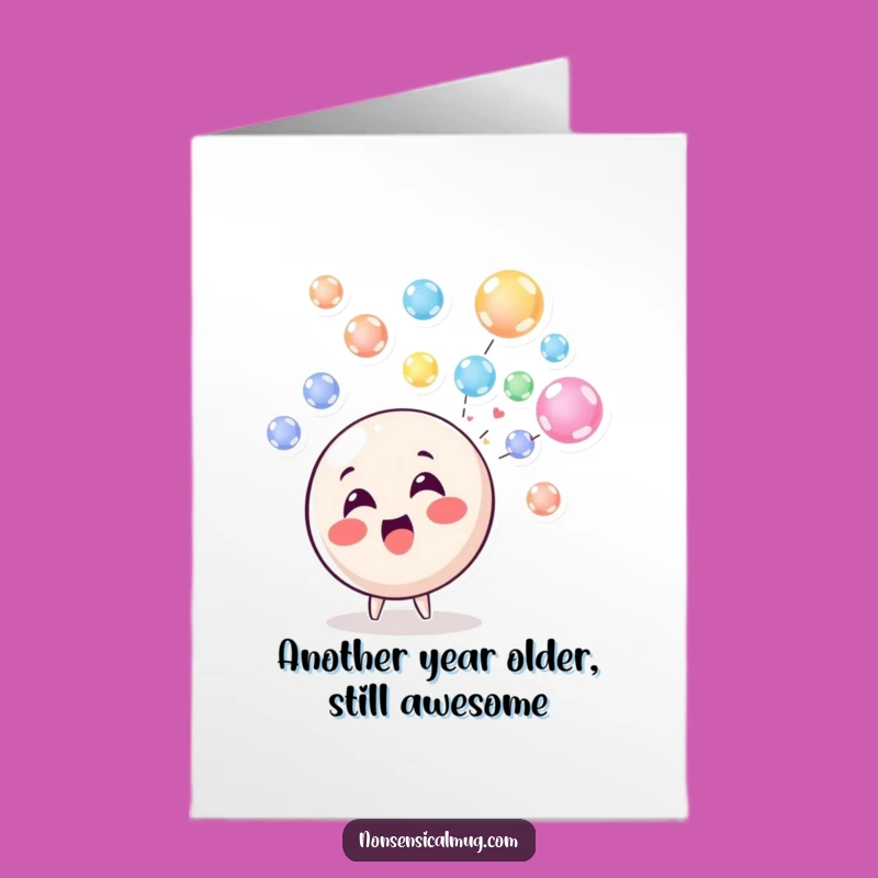 Free Printable Bubble Character Birthday Card: Funny Downloadable Gift for Instant Joy