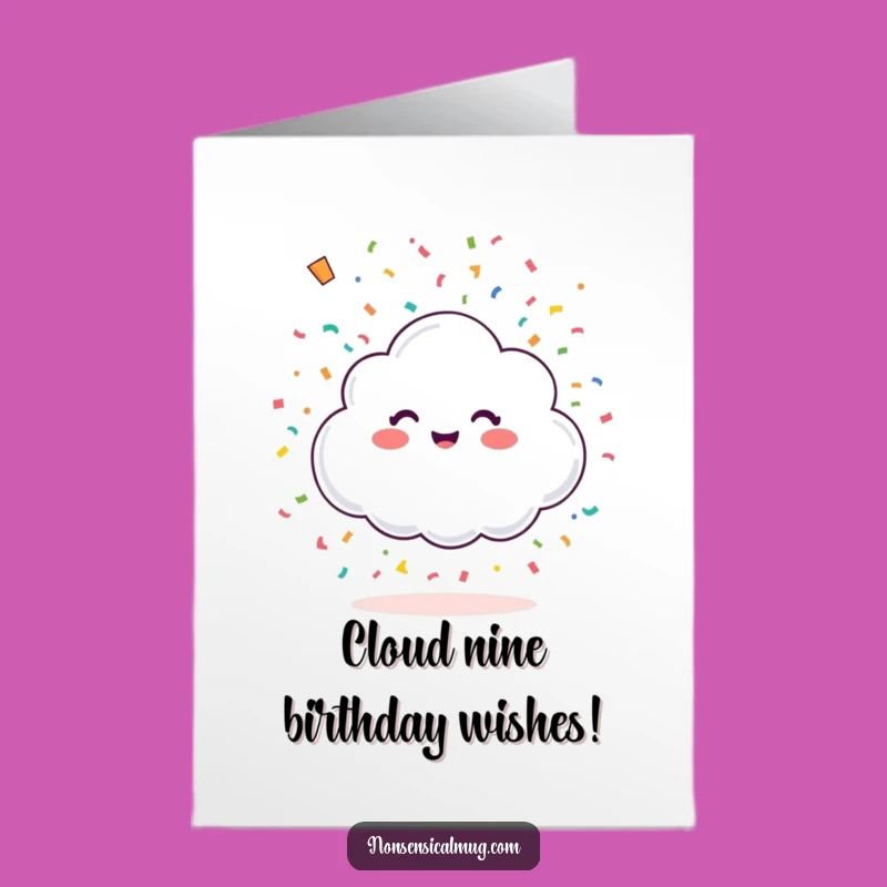 Free Printable Cloud Birthday Card: Confetti Shower Fun Downloadable Gift