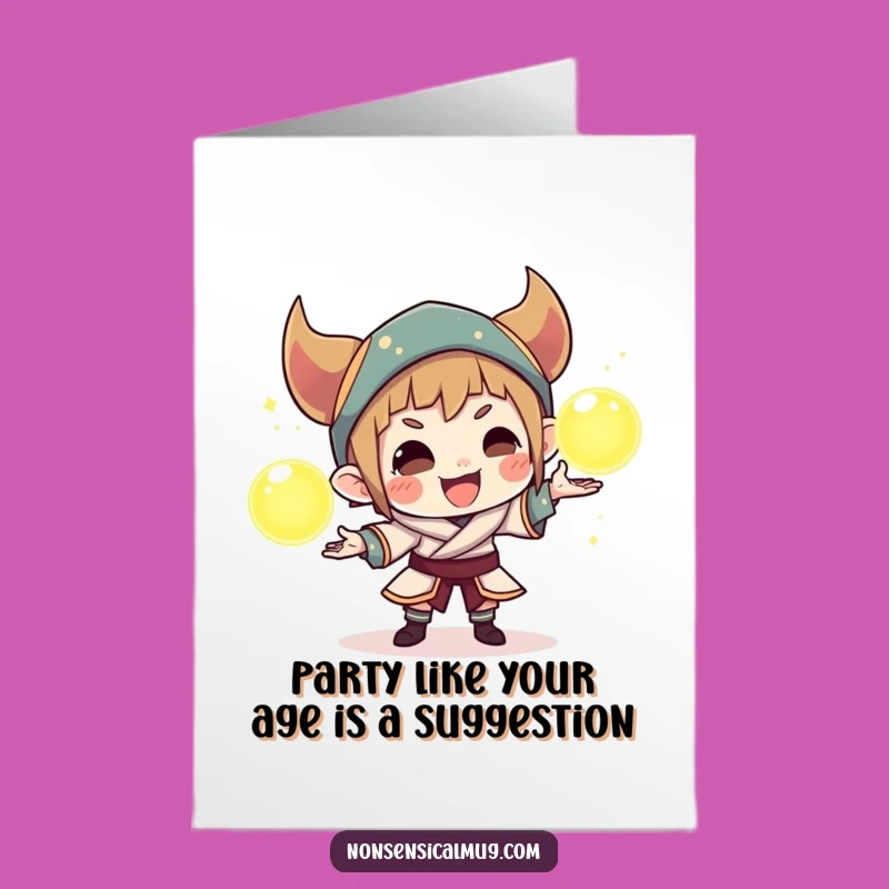 Free Printable Birthday Card: Juggling Character, Fun Downloadable Gift for a Magical Celebration