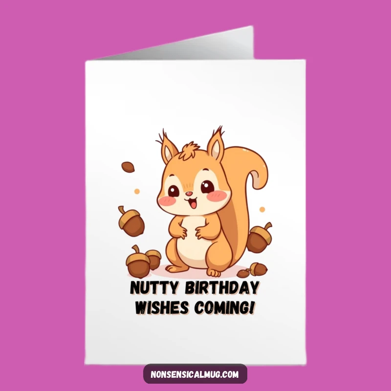 Free Printable Birthday Card: Juggling Squirrel - Funny Downloadable Gift!