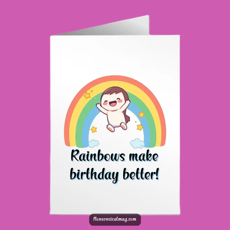 Funny Free Printable Birthday Card: Laughing Rainbow Slider - Instant Download Gift