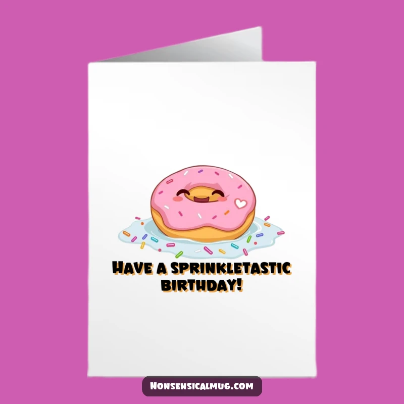 Free Printable Birthday Card: Funny Donut Sprinkle Float Downloadable Gift for Sweet Celebrations