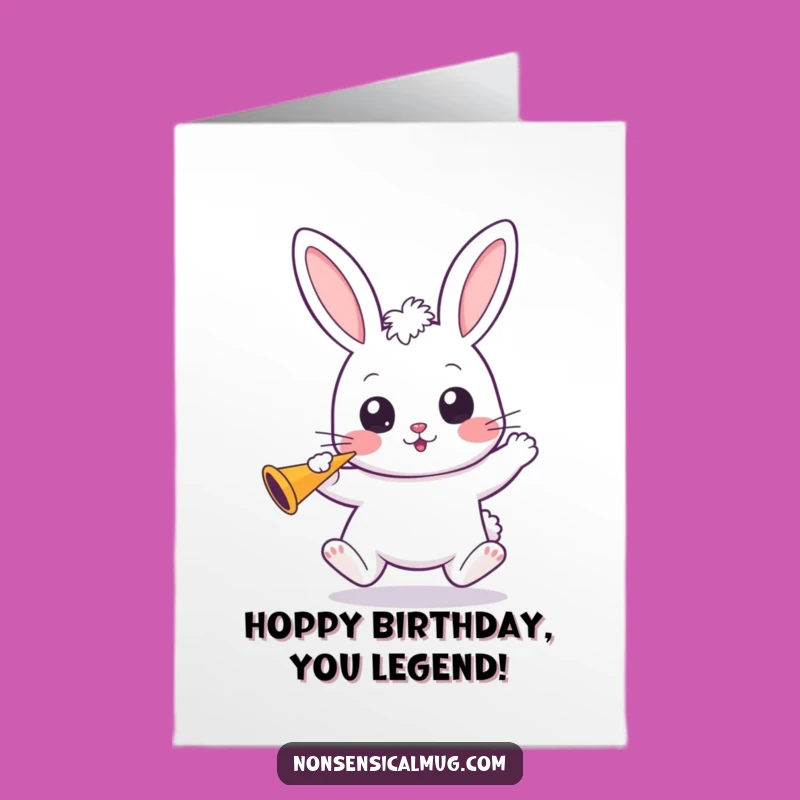 Free Printable Birthday Card: Funny Kawaii Bunny Party Fun