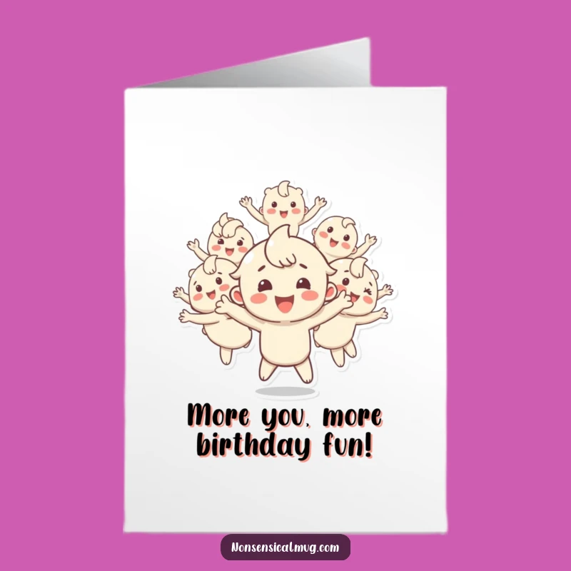 Free Printable Birthday Card: Bouncing Copies Character Funny Downloadable Gift
