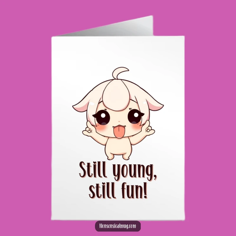 Free Printable Funny Birthday Card: Witty Character Tongue Out Digital Download Gift