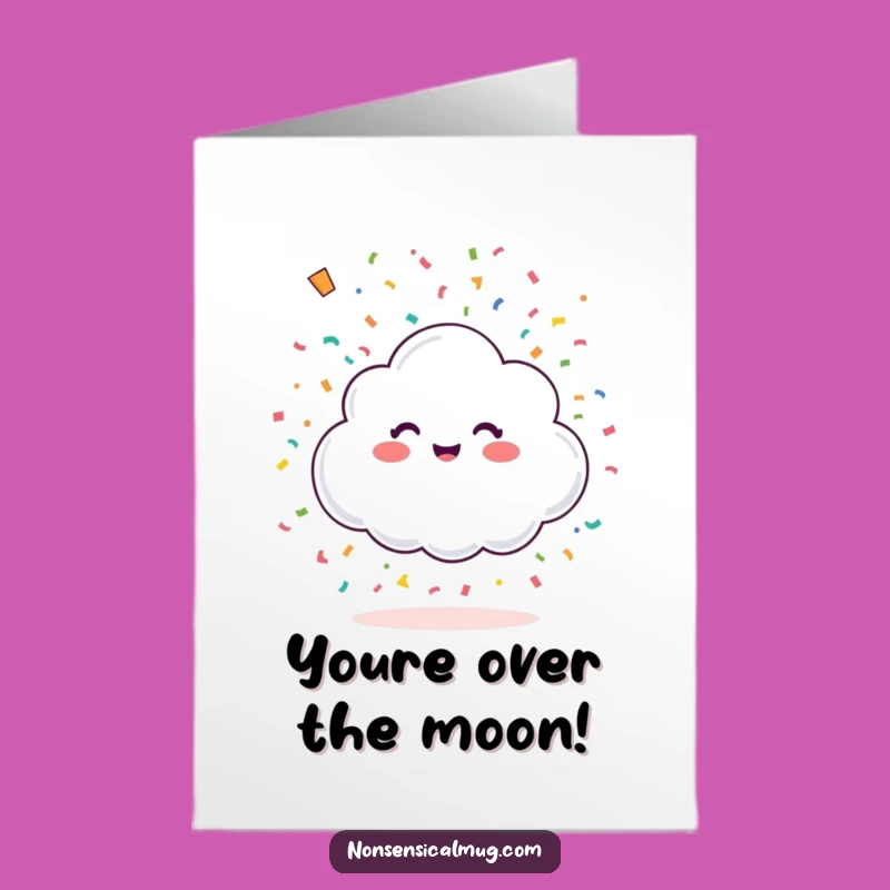 Free Printable Cloud Congrats Card: Confetti Shower Celebration Downloadable
