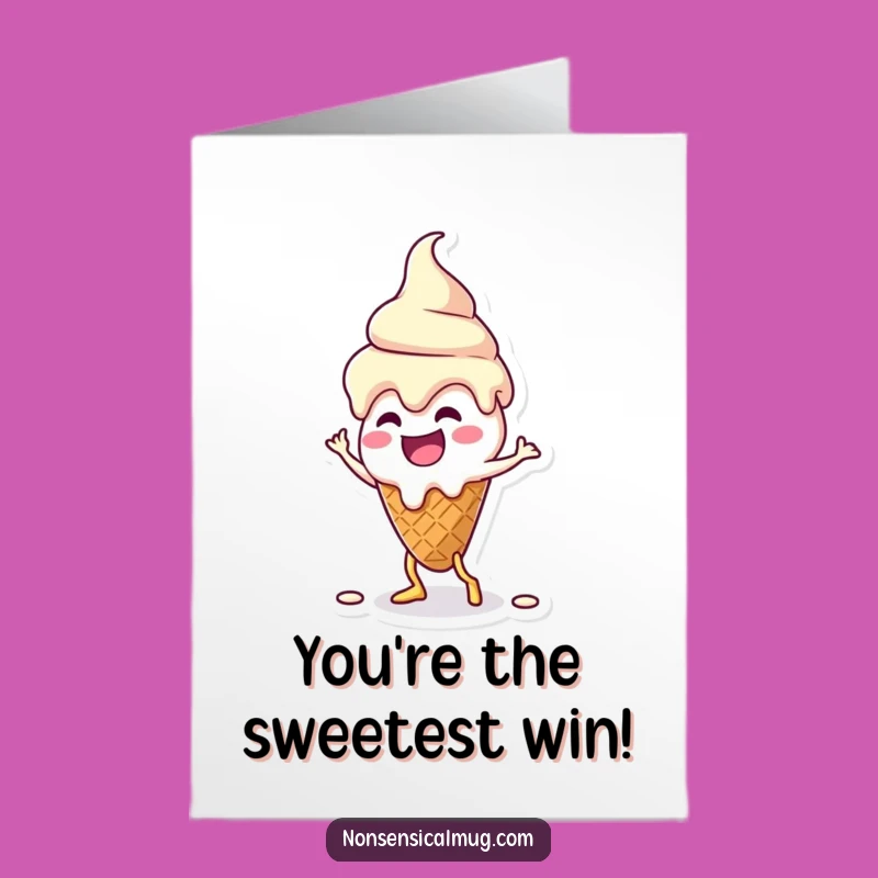 Free Printable Congrats Card: Dancing Melting Ice Cream, Fun Downloadable Gift