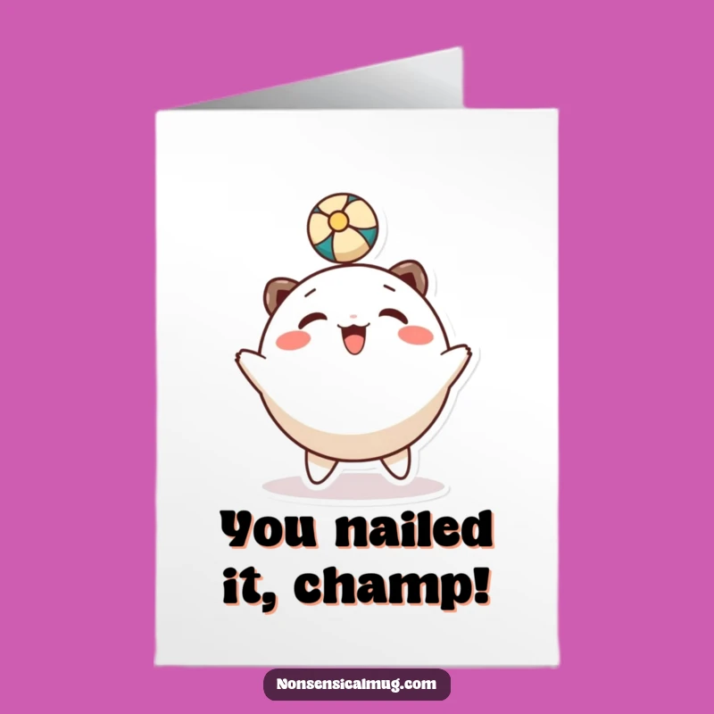 Free Printable Congrats Card: Head-Bouncing Champ - Hilarious Downloadable, Print at Home