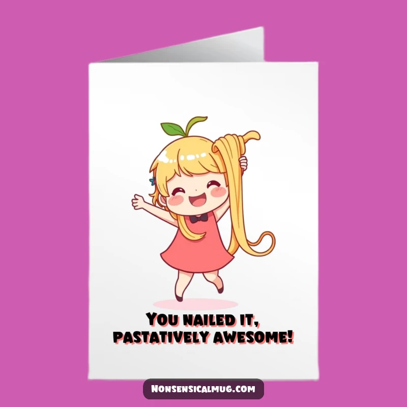 Free Printable Congrats Card: Noodle Dance Character Downloadable