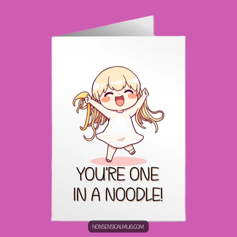 Free Printable Congrats Card: Noodle Dancer Funny Downloadable Gift for Any Occasion