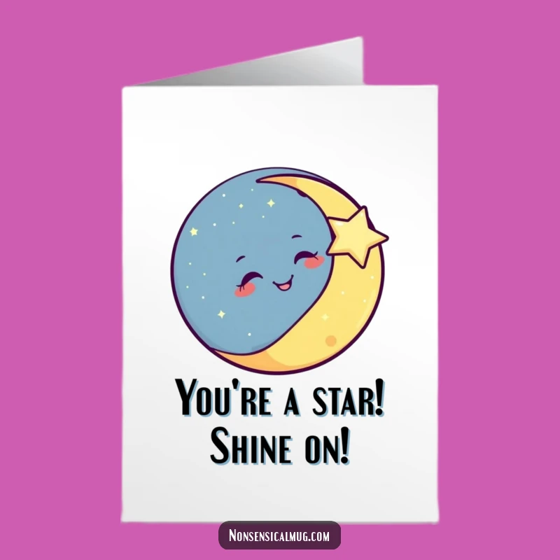 Free Printable Congrats Card: Moon & Star Funny Downloadable Celebration!