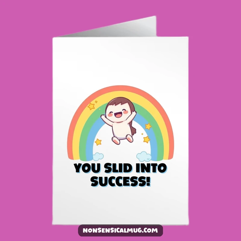 Free Printable Congrats Card: Rainbow Slider - Hilarious Downloadable Congratulations, Print at Home