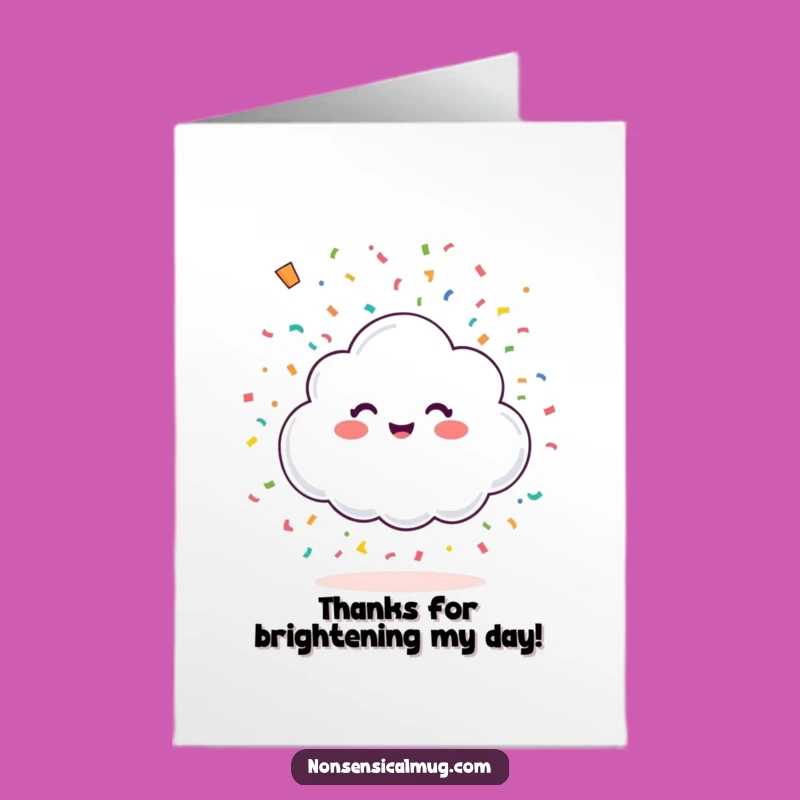 Free Printable Cloud Thank You Card: Confetti Shower Thanks Downloadable