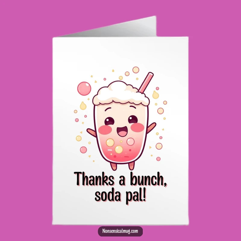 Free Printable Thank You Card: Bubbly Soda Burst Downloadable, Thanks with Effervescent Joy