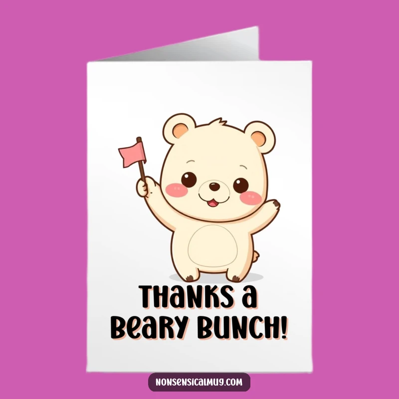 Free Printable Thank You Card: Cute Kawaii Bear Expressing Gratitude
