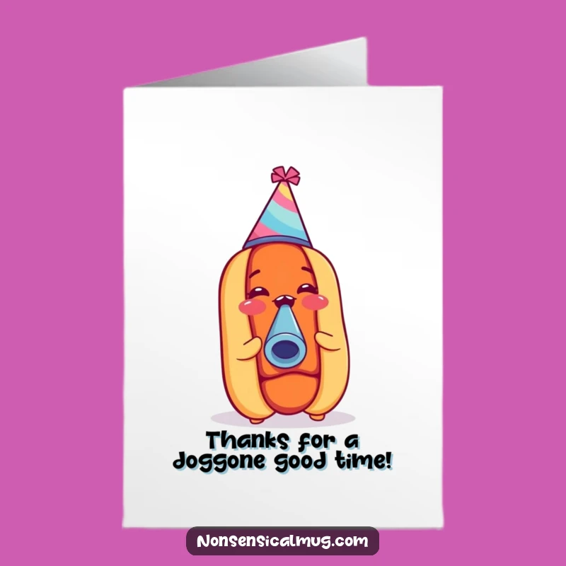 Free Printable Thank You Card: Hot Dog's Party Blast of Gratitude!