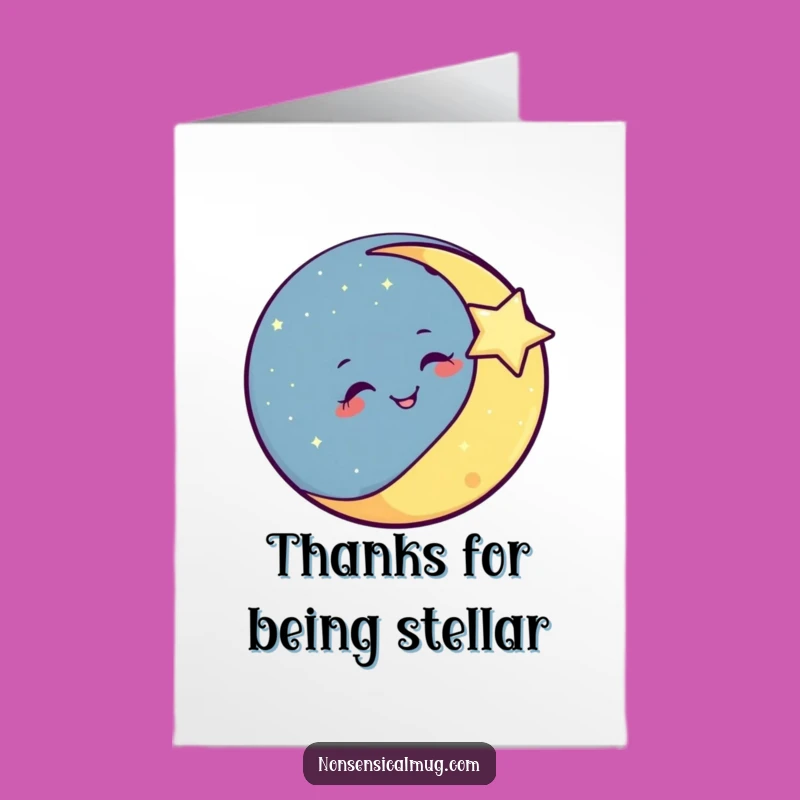 Free Printable Thank You Card: Moon & Star Funny Downloadable Gratitude
