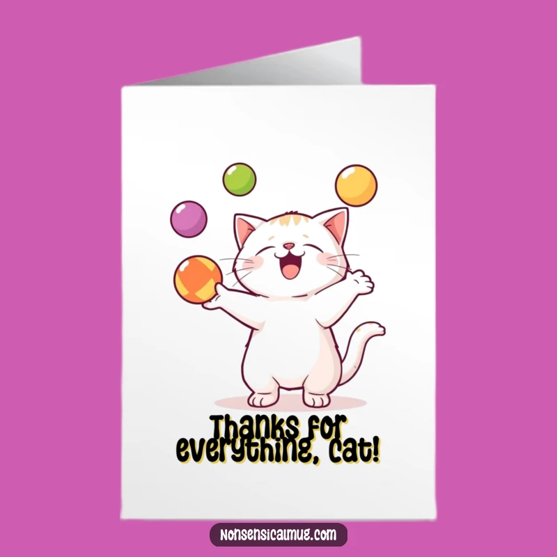 Free Printable Thank You Card: Cute Kawaii Cat's Thanks