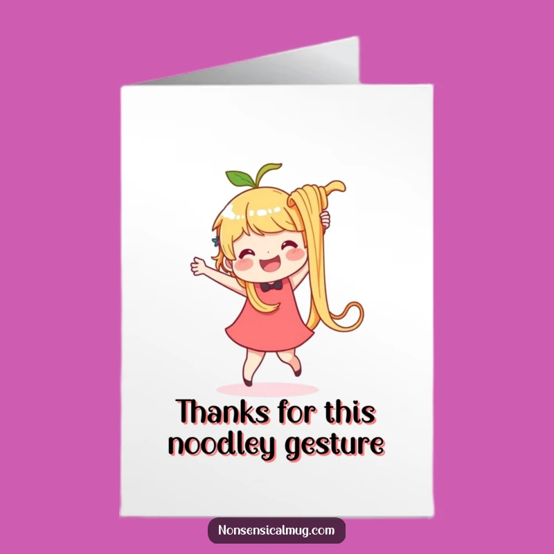 Free Printable Thank You Card: Noodle Dance Character Gift
