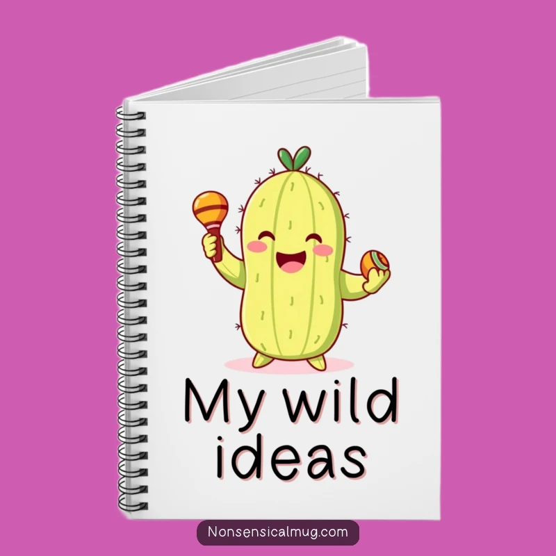 Funny Cactus Notebook: Dancing Character with Maracas for Note-Taking Fun Gift