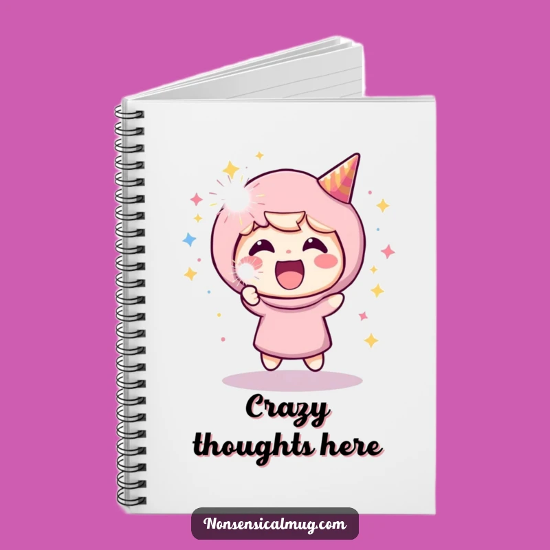 Funny Cheerful Character Notebook: Jot Down Ideas with This Hilarious Party Popper Journal