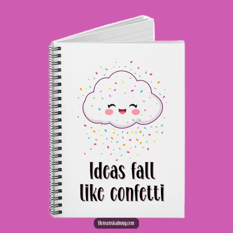 Funny Confetti Cloud Notebook - Jot Down Ideas with Cheerful Celebration
