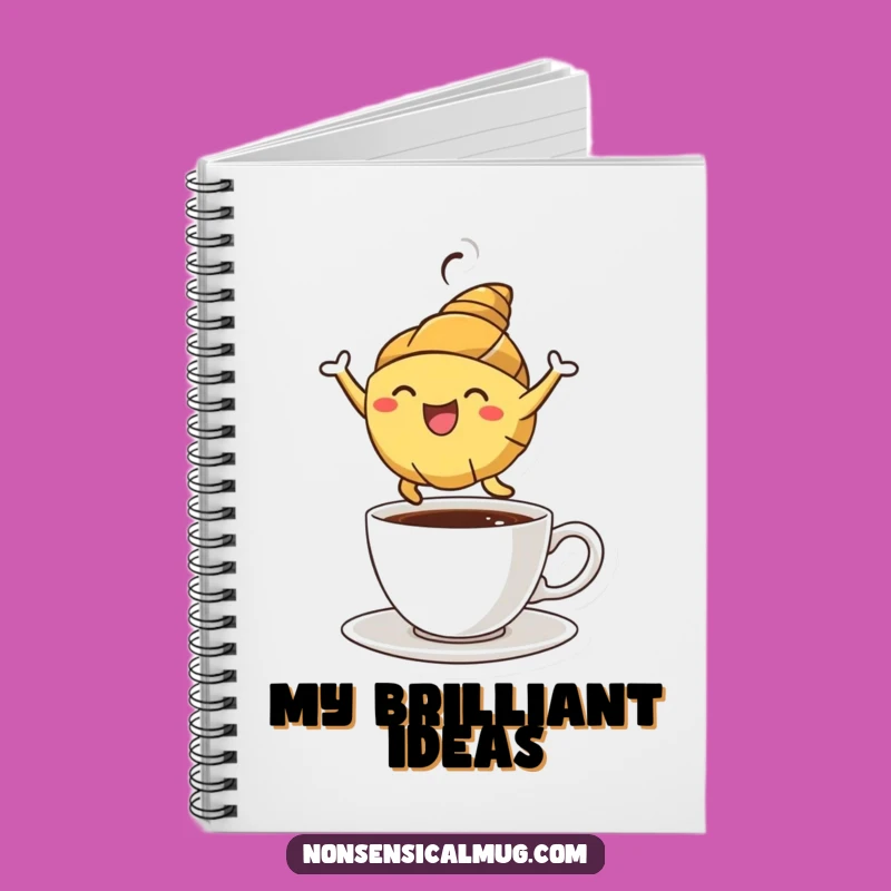 Funny Croissant Notebook: Joyful Pastry Coffee Lover Journal Funny Gift