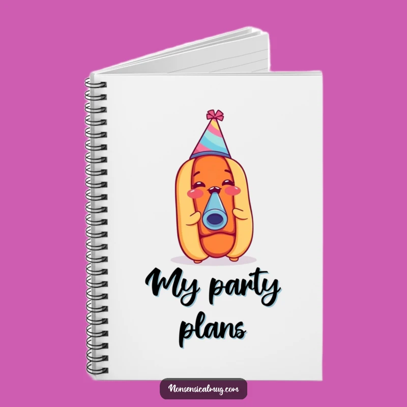 Funny Party Hot Dog Hat Noisemaker Notebook - Journal Your Celebrations