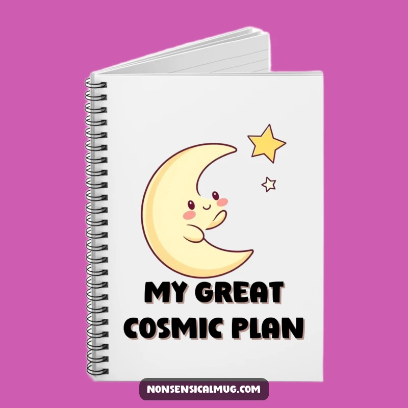 Funny Moon Chasing Star Notebook: Whimsical Journal, Cosmic Ideas, Perfect Gift