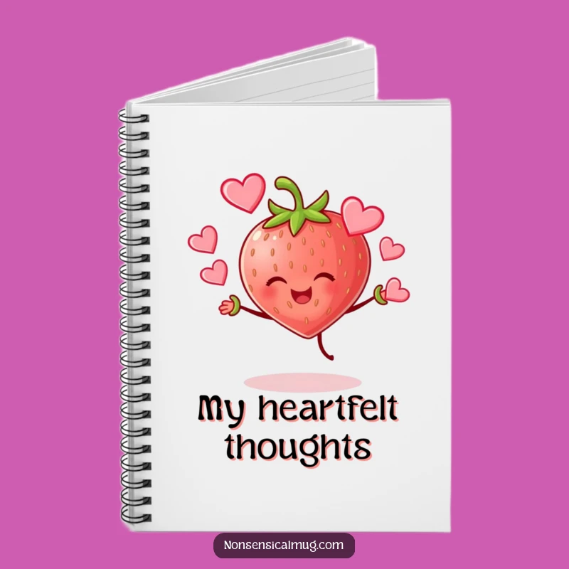 Funny Strawberry Juggling Hearts Notebook: Jot Down Loving Ideas!