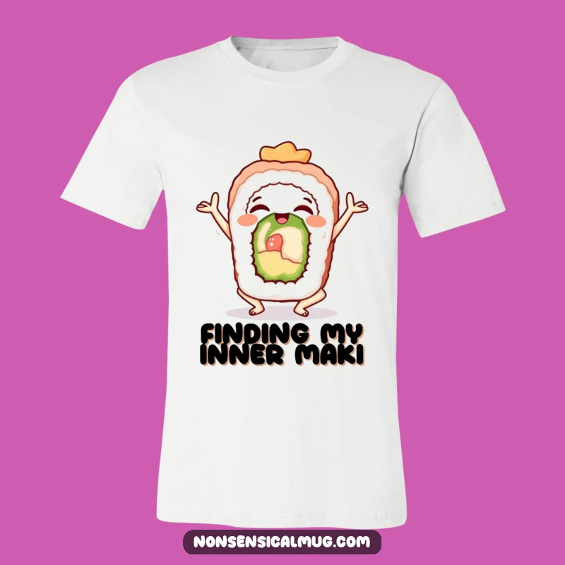 Funny Sushi Yoga T-Shirt: Bend Towards Bliss with Humorous Rolls