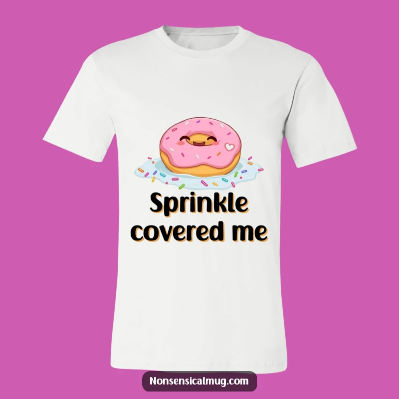 Funny Giggling Donut Float T-Shirt: Cute Sprinkle Dessert Tee