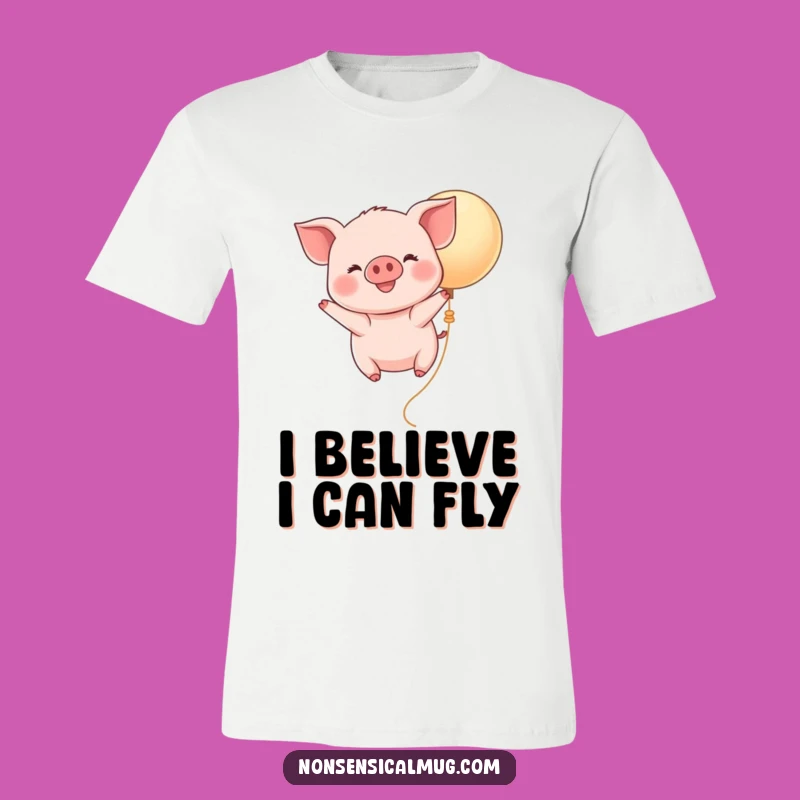 Funny Kawaii Piglet Balloon Shirt - Cute Flying Pig Tee, Perfect Funny Gift for Animal Lovers