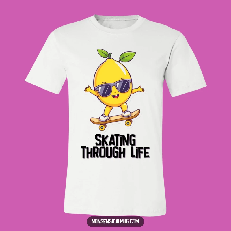 Funny Lemon Skater T-Shirt: Shredding Style with Sunglass-Wearing Citrus