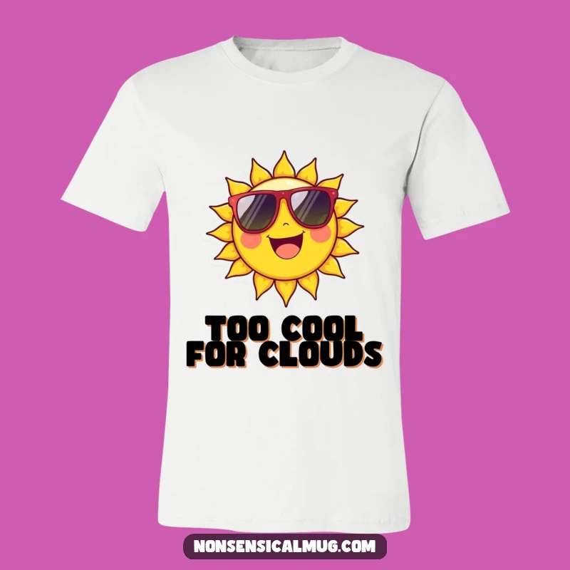 Funny Sun T-Shirt: Beaming Character with Sunglasses for a Hilarious Gift